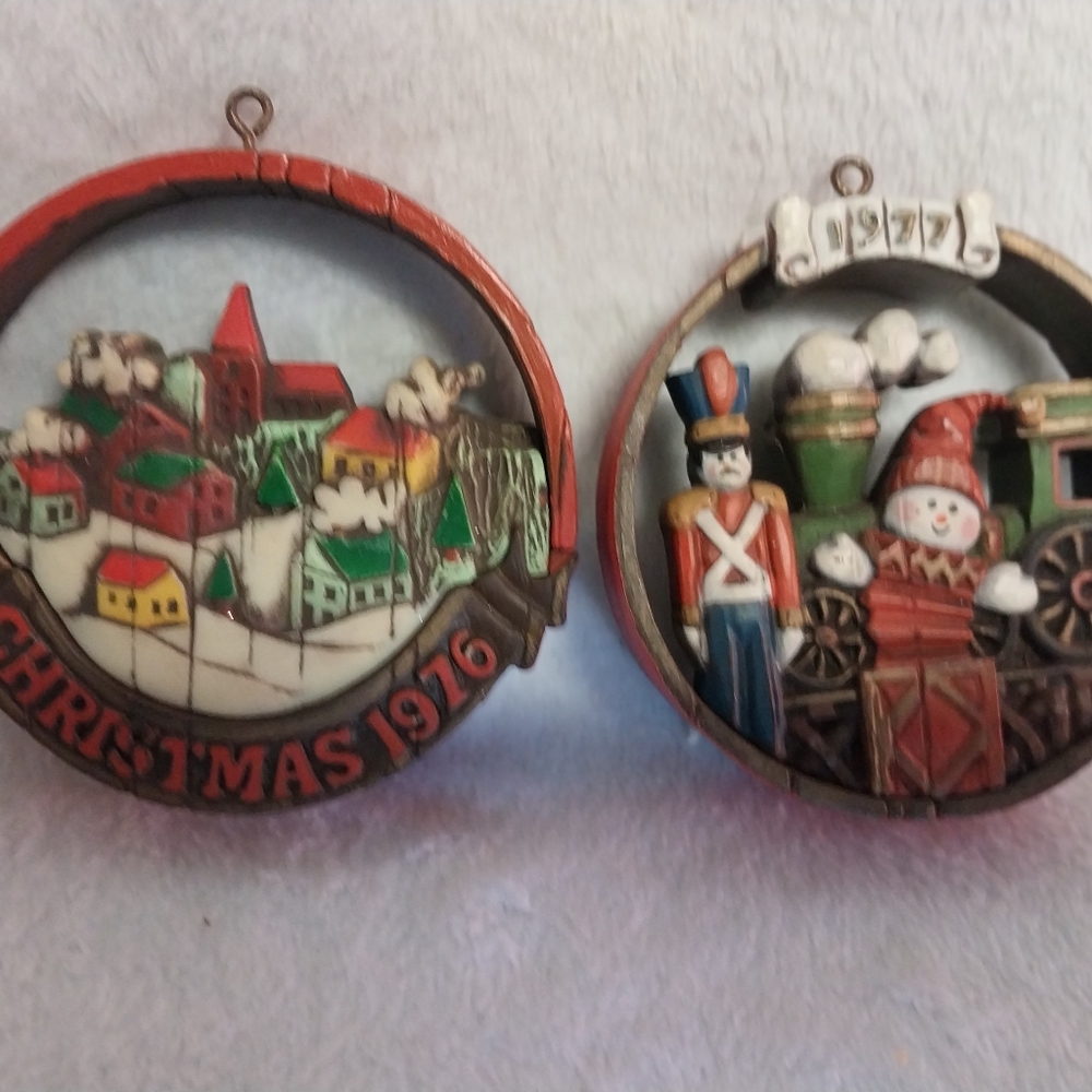 2 Vintage hallmark christmas ornaments